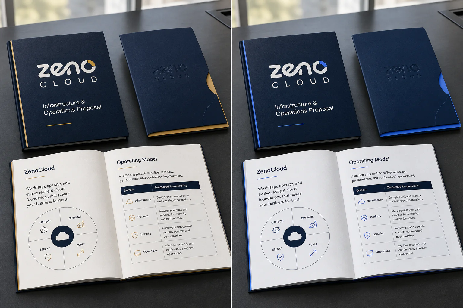 Gold and cobalt ZenoCloud proposal comparison
